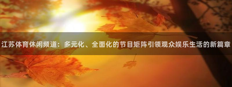 江苏体育休闲频道：多元化、全面化的节目矩阵引领观众娱乐生活的新篇章